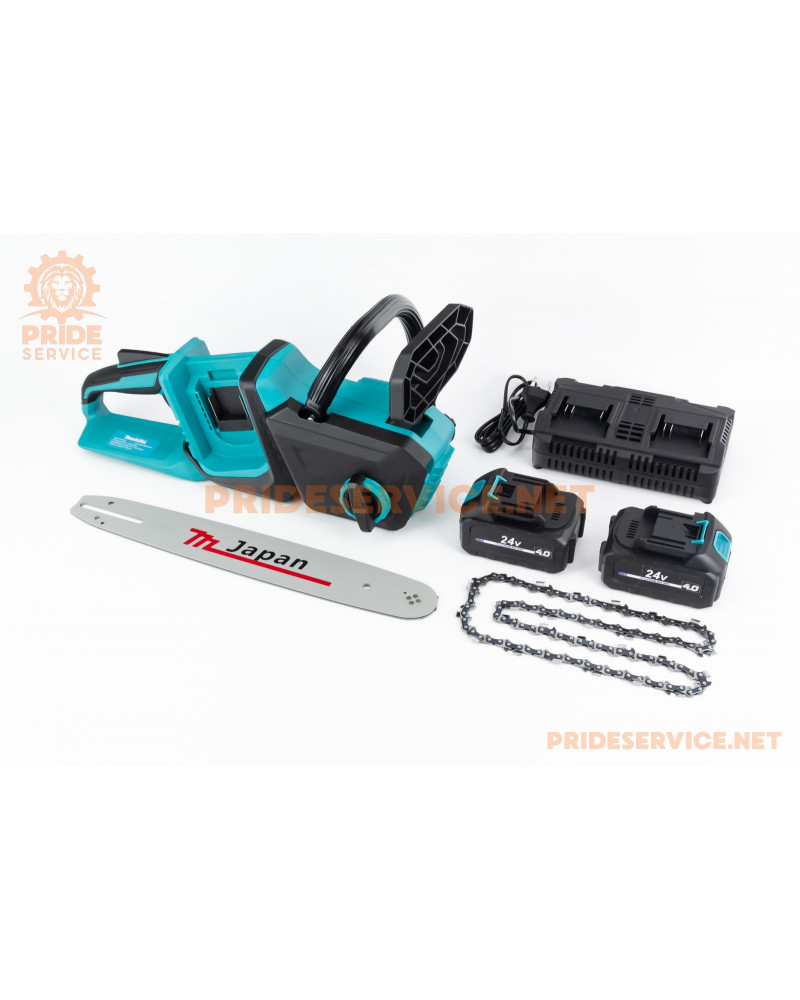 Акумуляторна пилка MAKITA (акумулятори 20Вт-4Ah 2шт Li-ion, шина 14", ланцюг 3/8"-1,3мм-52зв. кв. зуб)
