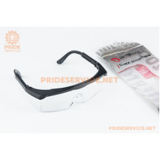 Окуляри захисні, матеріал лінзи-полікарбонат PC, прозорі (SP-0080)