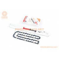Шина 14"-1,3мм 3/8" 50зв L-39см+ланцюг 3/8"-1,3мм, 50зв. квад. зуб, на блістері