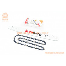 Шина 16"-1,3мм 3/8" 57зв L-45см + ланцюг 3/8"-1,3мм-57зв. квад. зуб, на блістері