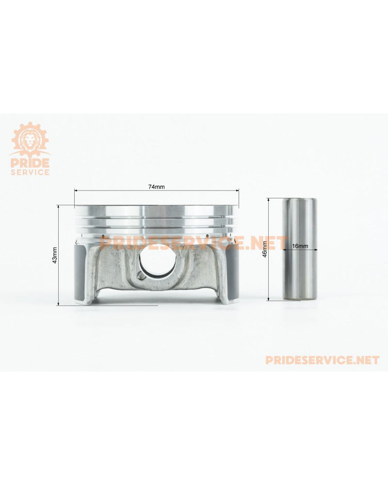 Поршень к-кт CB300cc 74мм (висота 43мм, палець 16мм) 174MN Zongshen CBS300/CRF300/Exdrive ProFactory 300/Kovi Max