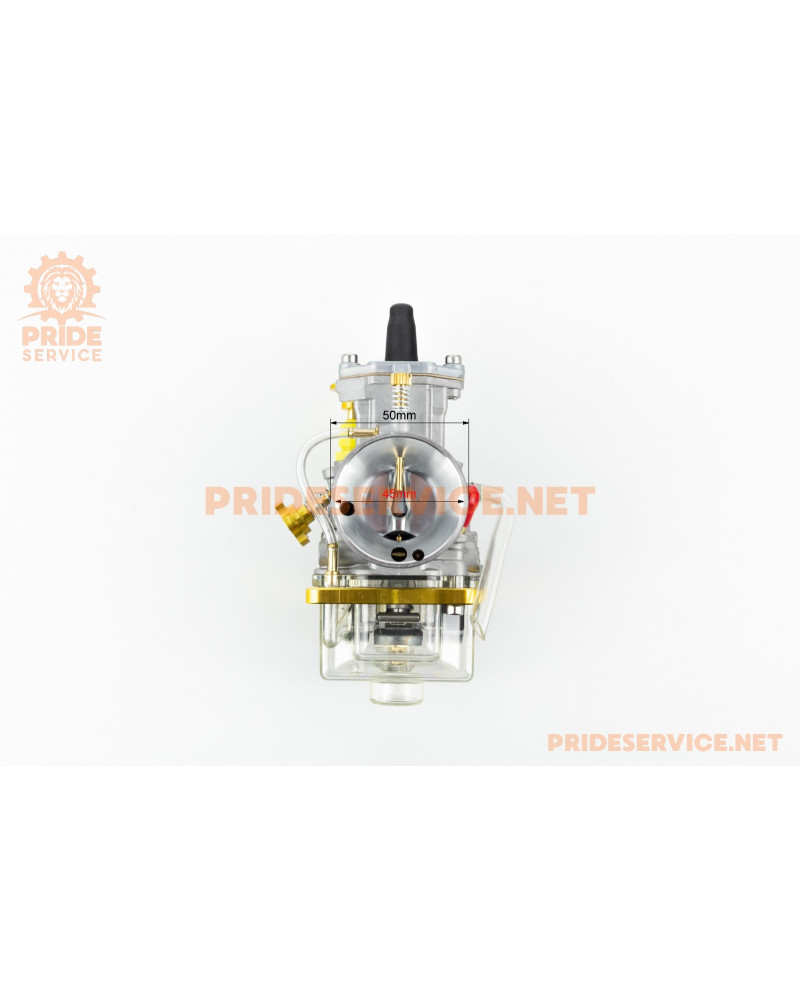 Карбюратор SPORT PWK 28 d-28мм з мех. заслінкою прозорий піддон, (якісна копія)