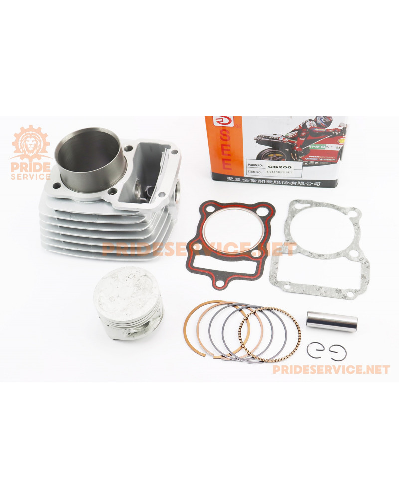 Циліндр к-кт (цпг) 200cc-63,5мм (висота циліндра 76/102мм) (палець 15мм), жовта коробка