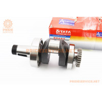 Колінвал R195NM (Dболта-М12x1,5, Dшейки-52mm, H-112mm) +підшипники+шестерня, запресований