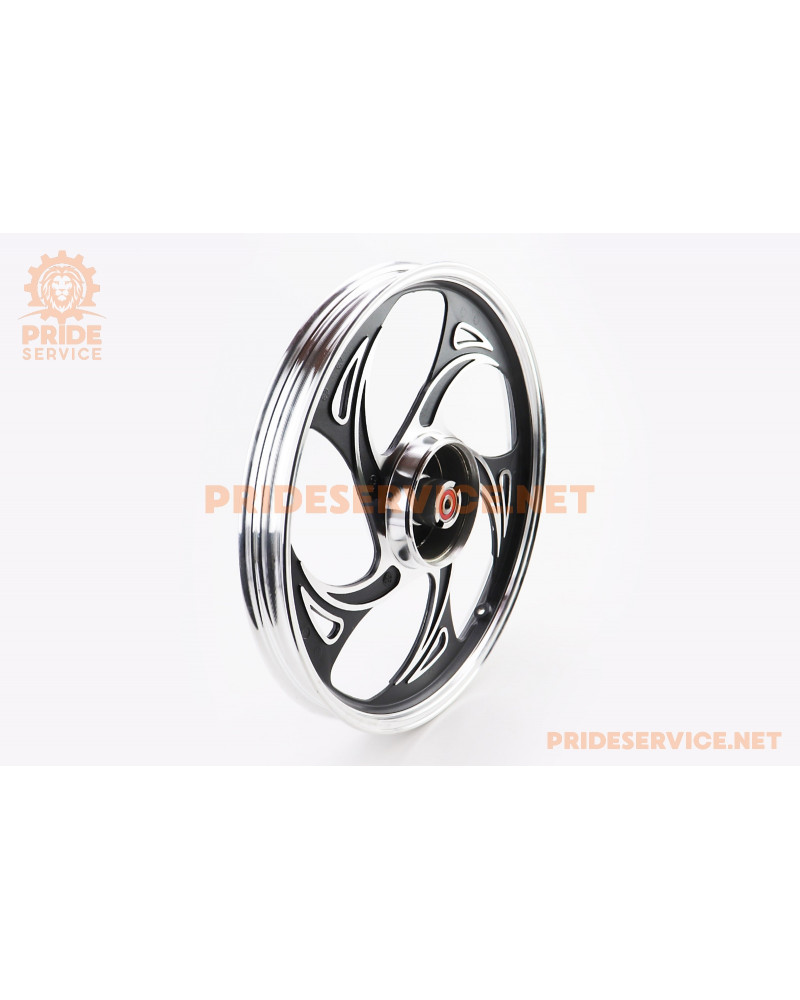 Диск колісний передній литий 1,4x17" ALPHA "хвиля" тип 1, чорний (вісь 10мм)