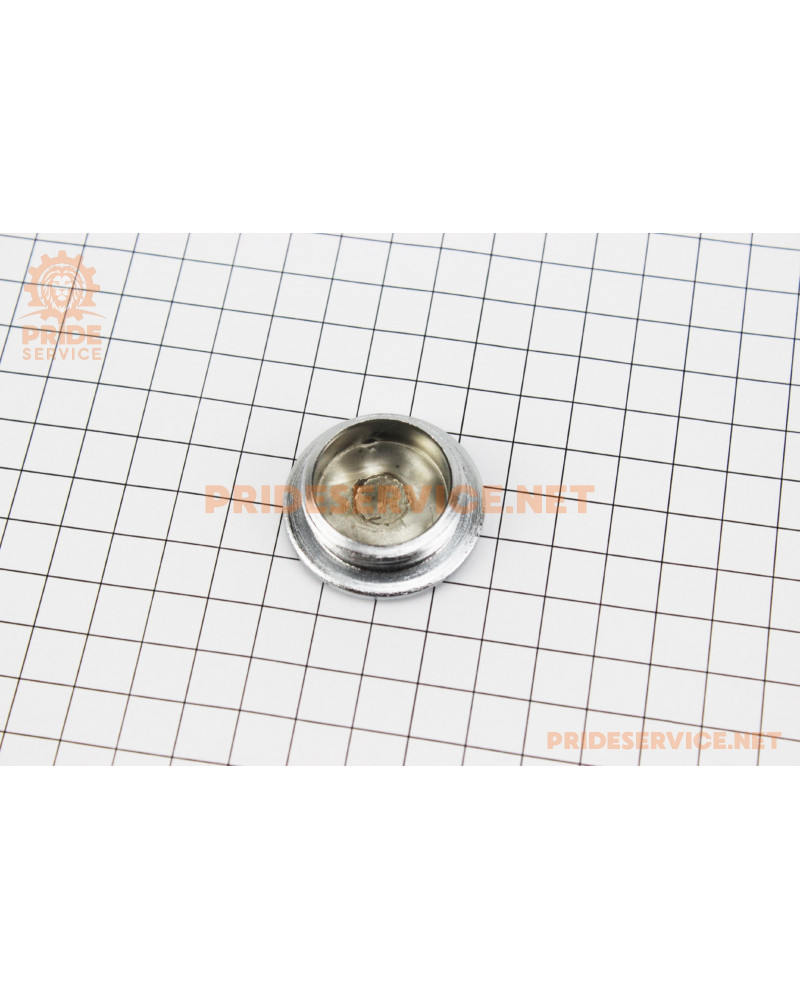 Гайка (заглушка) лівої кришки двигуна велика, хром