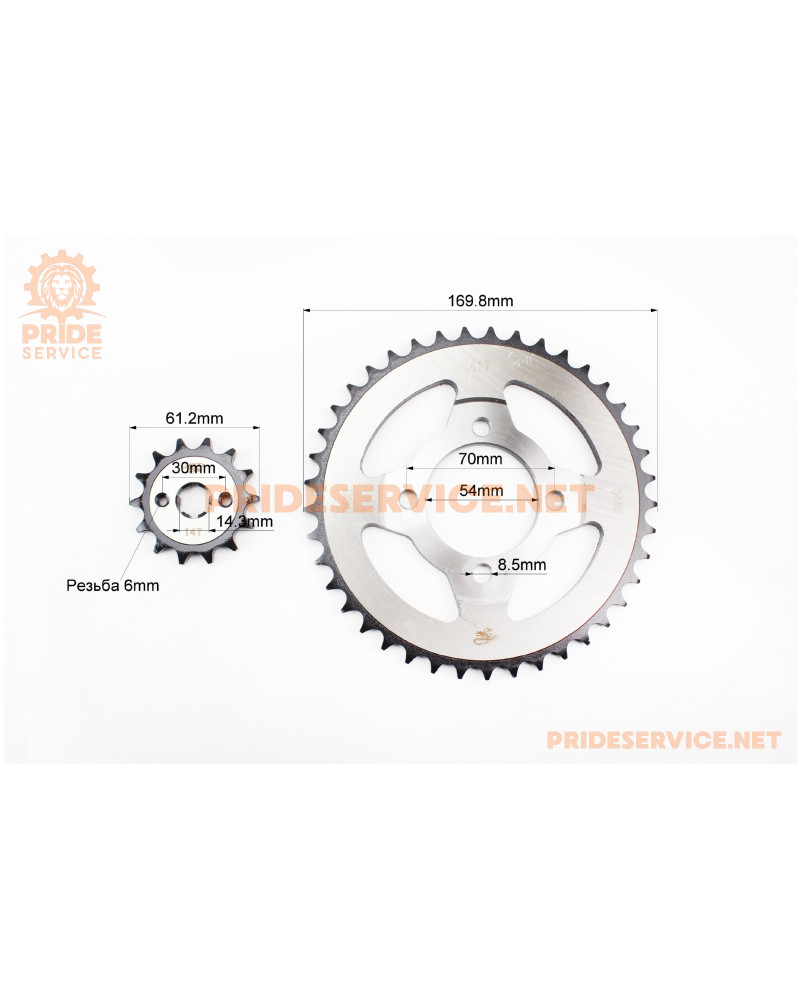 Зірки, ланцюг к-кт JH, 428H-98L+41T+14T "гартований", ланцюг GOLD