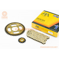 Зірки, ланцюг к-кт JH, 428H-104L+41T+14T "гартована, ланцюг DID GOLD" (у коробці)