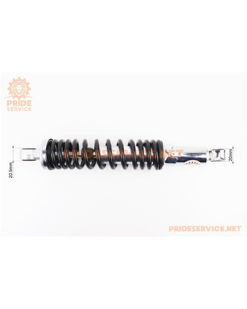 Амортизатор задній JH/CB/CG-315мм*d-54мм (втулка 12мм/втулка 12мм) регул., чорний