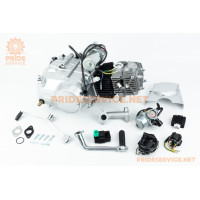 Двигун мопедний в зборі 110куб (Delta/ALPHA)-"механіка"+карбюратор, комутатор, котушка