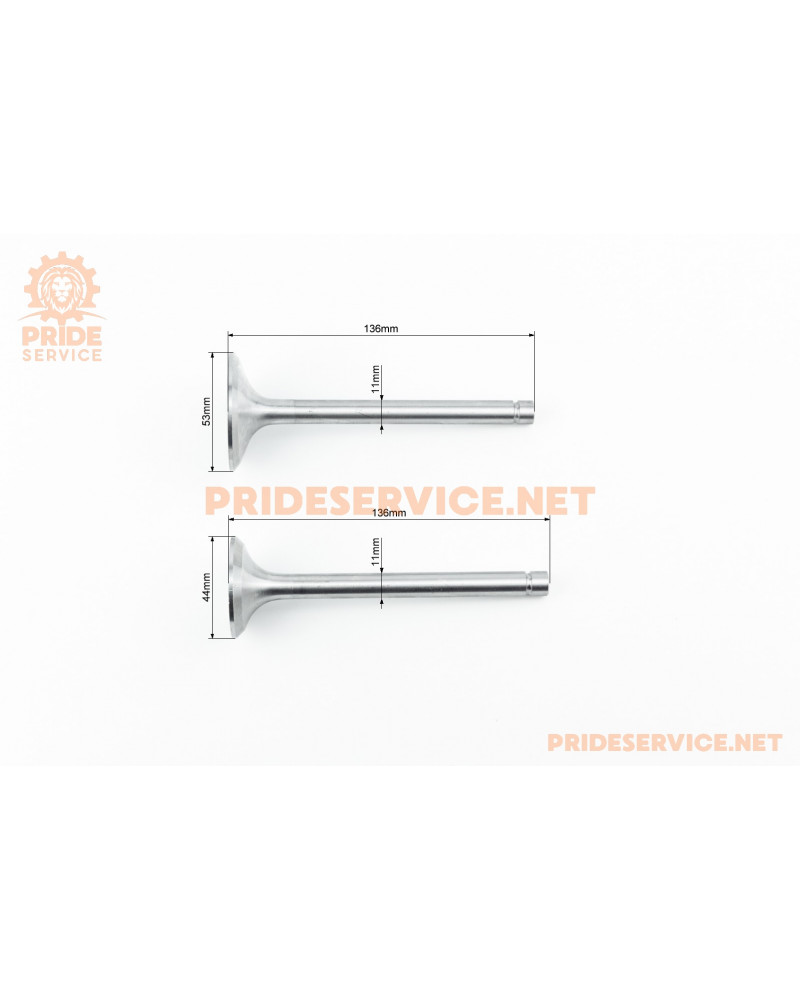 Клапан впускний (h-136; D-53; d-11), випускний (h-136; D-44; d-11) к-кт ZH1125