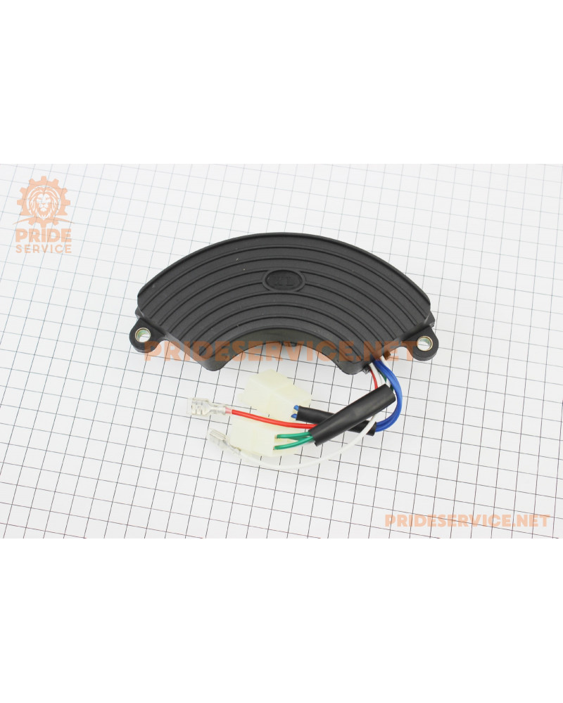 Реле напруги AVR трифазне 4-6кВт (корпус-сегмент, пластик, контакти-2 "мама"+2 "тато"+4 "тато", 450V, 470µF)