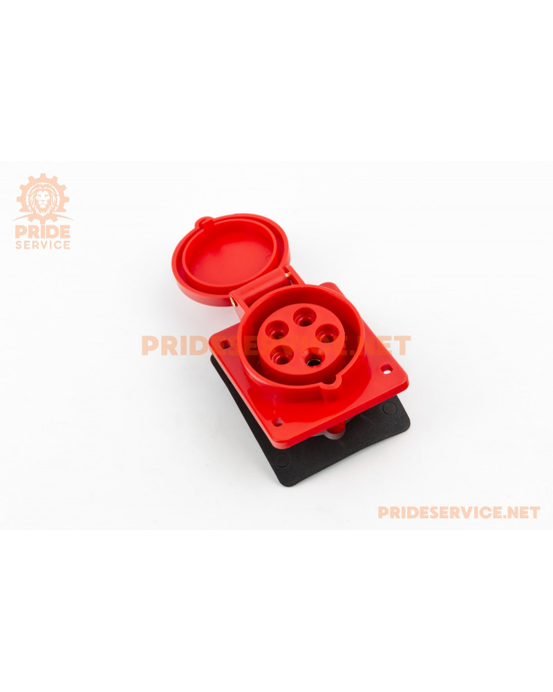 Розетка з кришкою трифазна 16A, 400V 4-6кВт