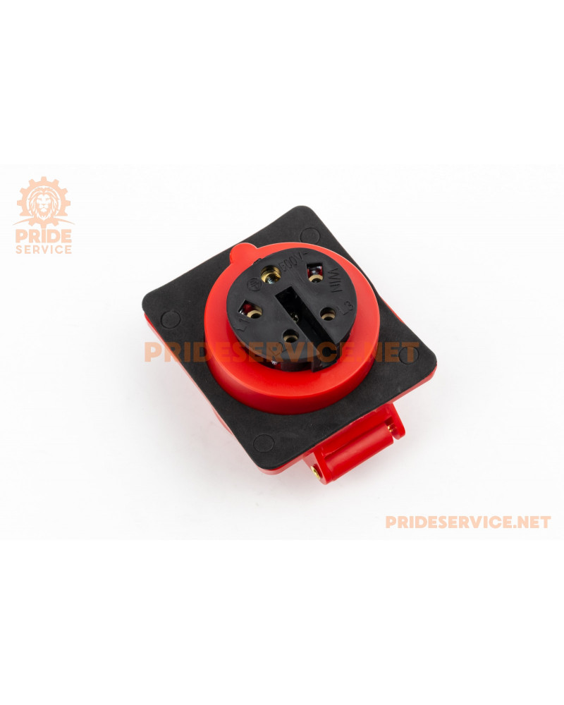 Розетка з кришкою трифазна 16A, 400V 4-6кВт