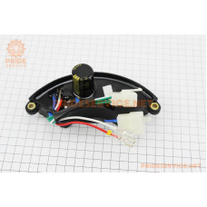 Реле напруги AVR трифазне 4-6кВт (корпус-сегмент, пластик, контакти-2 "мама"+2 "тато"+4 "тато", 400V, 470µF)