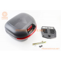 УЦІНКА Кофр середній (пластмасовий) 400x370x280мм, кріпл. швидкознімне, чорний матовий A-02 (битий, див. фото)