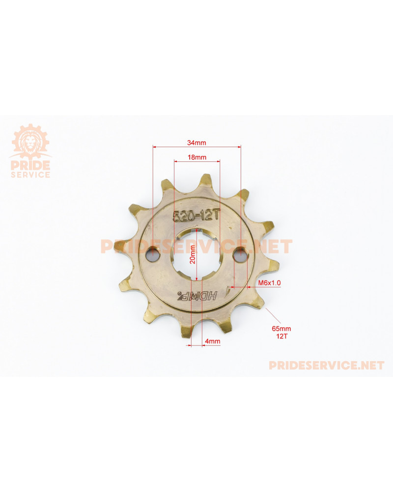 Зірка передня CG/CB-520H-12T (шліц 4мм) Loncin LX200GY-3