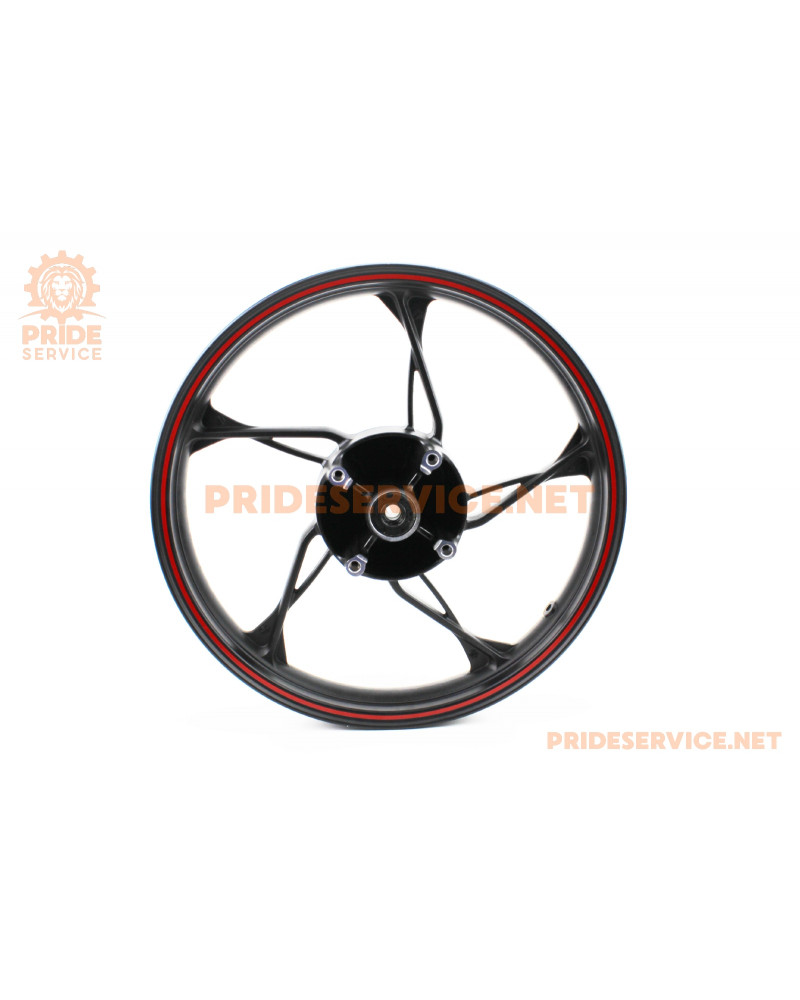 Loncin JL200-68A Диск задній литий 2,15-17", чорний з червоною смугою (вісь 15мм)
