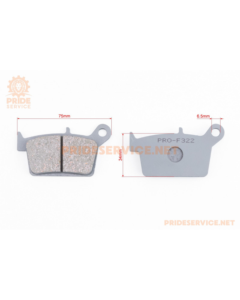 Колодки гальмові дискові (Loncin LX250GY-3), (CERAMIC FIBER), PRO SERIES, сірі YL-322