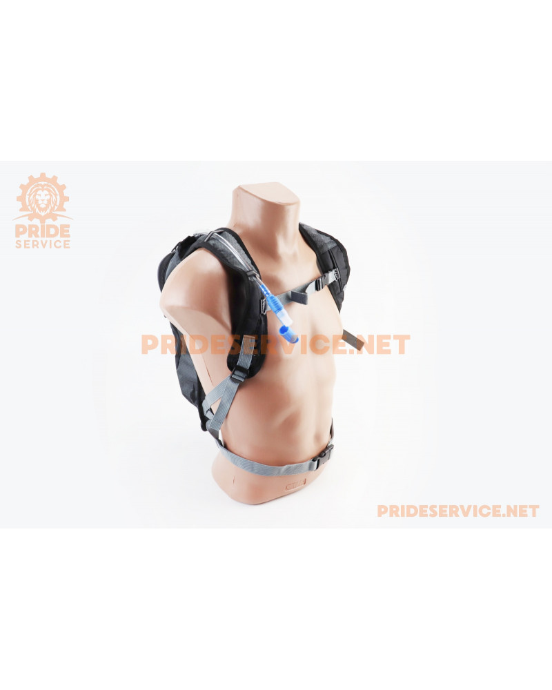 Мото рюкзак з питною системою 20х42х8см, чорно-сірий