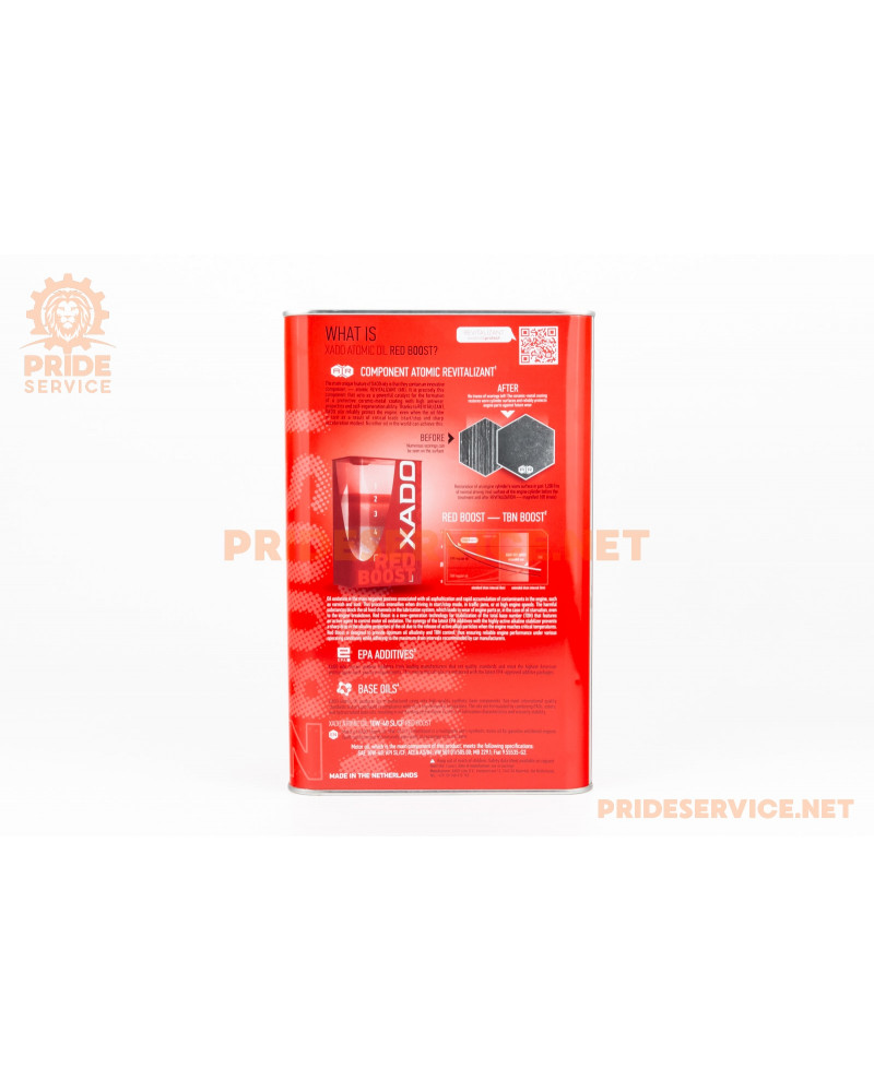 Олива 4T 10W-40 напівсинтетична універсальна "Atomic Oil 10W-40 SL/CF RED BOOST" 4L Metal ХА26244