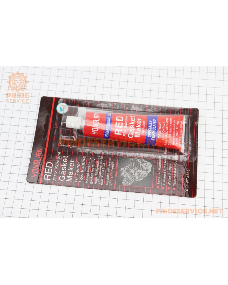 Герметик силіконовий високотемпературний, червоний "Gasket Maker RED" 343°C, 85g