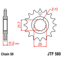 Зірка передня (крок 530) JTF580.16RB