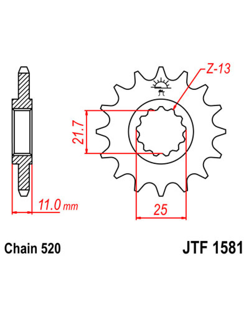 Зірка передня (крок 520) JTF1581.16