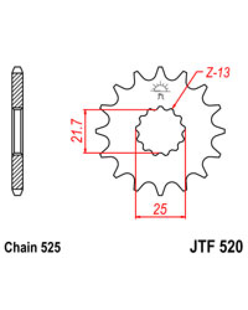 Зірка передня (крок 525) JTF520.16