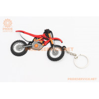 Брелок мото "Honda CRF", гумовий 86х62мм, червоний