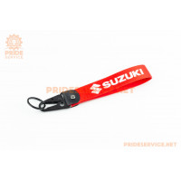 Брелок з карабіном "SUZUKI", червоний