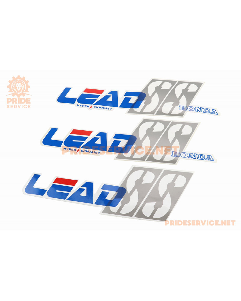 Наклейки набір 3шт "HONDA LEAD "SS" (35х10см), синій