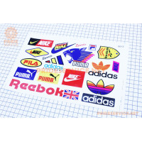 Наклейки набір 17шт "Nike Reebok Adidas PUMA" (26х17см) (0013)