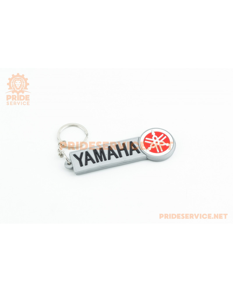 Брелок резиновий "YAMAHA" 95х30мм, сіро-червоний