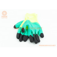 Рукавички робочі нейлонові стрейчові з ПВХ покриттям 10" зелений