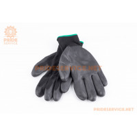 Рукавички робочі, трикотажні 9", з поліуретановим покриттям, чорні (SP-0168)