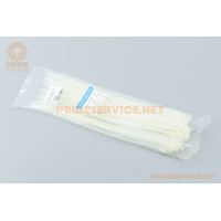 Хомут-стяжка пластикова 4x250мм, к-кт 100шт, білий