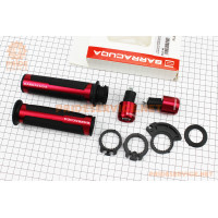 Рукоятка керма лів./пр. к-кт + заглушки керма "МЕТАЛ" ЧЕРВОНИЙ