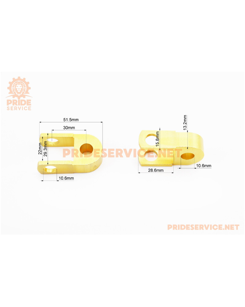 Подовжувач заднього амортизатора 30мм к-кт 2шт + болти + гайки, золотистий