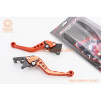 Важелі керма TUNING (з регулюванням натискання)-лівий, правий к-кт 2шт (під диск. / барабан. гальмо), помаранчевий