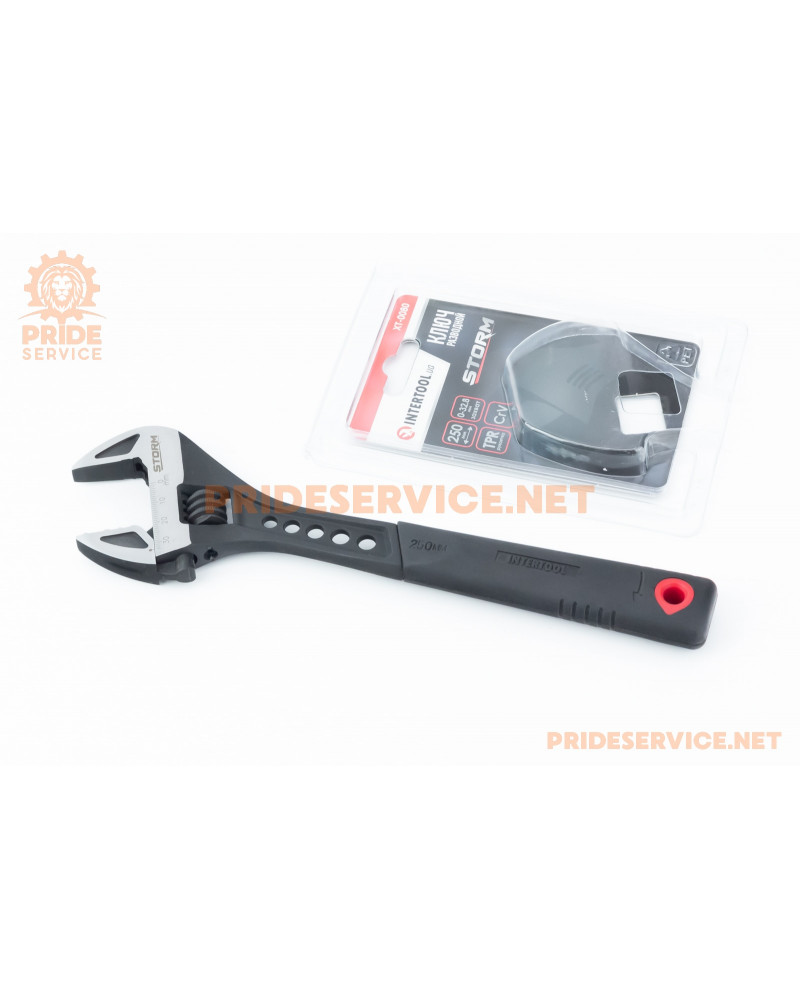 Ключ розвідний 250мм, 0-33мм кований, руків'я TPR Cr-V STORM (XT-0080)