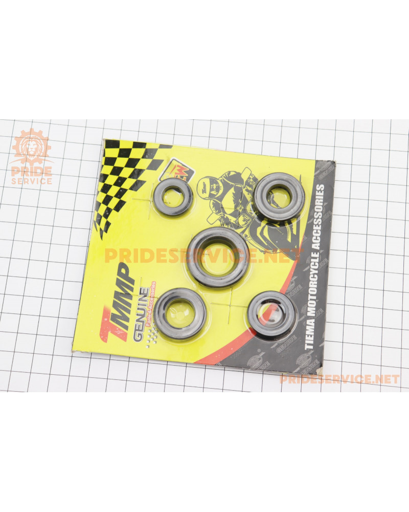 Сальники к-кт 5шт (12x22x5; 14x28x7; 15x25x5; 16x28x7; 20x34x7) двигуна, CB-200cc