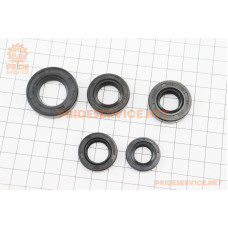 Сальники к-кт 5шт (12x22x5; 14x28x7; 15x25x5; 16x28x7; 20x34x7) двигуна, CB-200cc