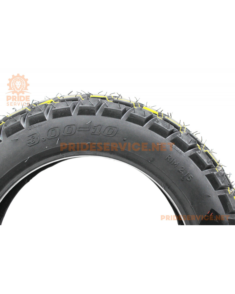 Шина 3,00-10 безкамерна, шипована DX-025