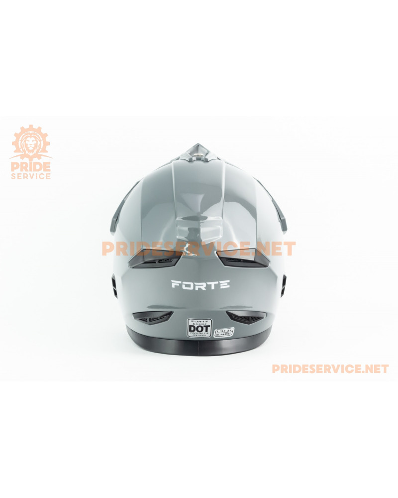 Шолом кросовий (стандарт DOT) JUNIOR F-818-2 L (53-54см), сірий