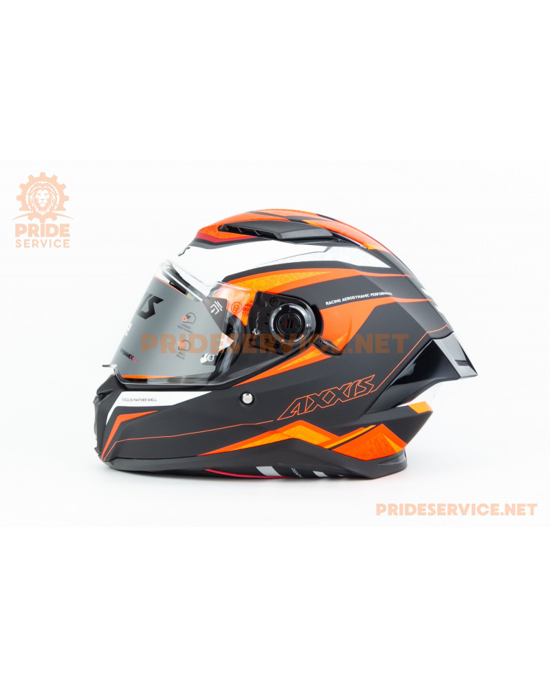 Шолом інтеграл PANTHER SV THORN (стандарт DOT/ECE), висувні сонцезахисні окуляри L (59-60см), чорно-помаранчевий мат Шолом інтеграл PANTHER SV THORN (стандарт DOT/ECE), висувні сонцезахисні окуляри L (59-60см), чорно-помаранчевий мат