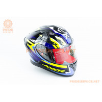 Шолом інтеграл APEX STREAK з пінлоком (стандарт DOT/ECE), висувні сонцезахисні окуляри S (55-56см), чорно-синьо-салатовий Шолом інтеграл APEX STREAK з пінлоком (стандарт DOT/ECE), висувні сонцезахисні окуляри S (55-56см), чорно-синьо-салатовий