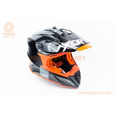 Шолом кросовий X CROSS (стандарт DOT/ECE) М (57-58см), чорно-помаранчевий