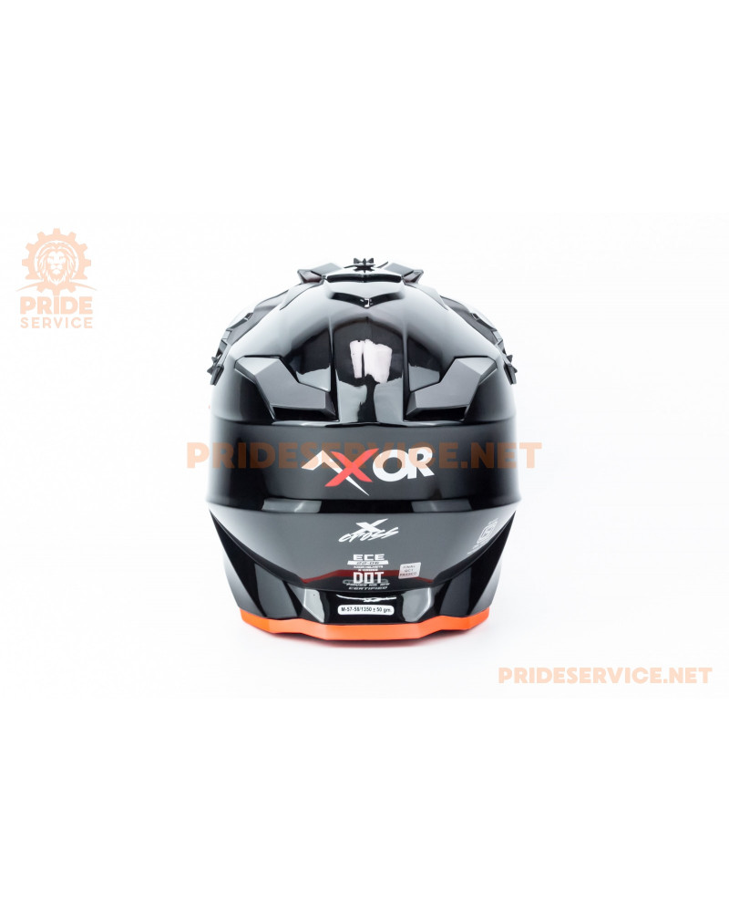 Шолом кросовий X CROSS (стандарт DOT/ECE) М (57-58см), чорно-помаранчевий