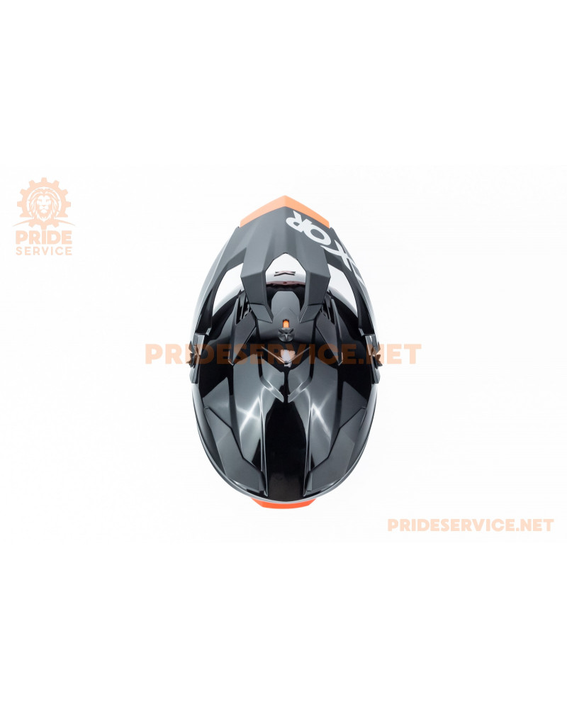 Шолом кросовий X CROSS (стандарт DOT/ECE) М (57-58см), чорно-помаранчевий